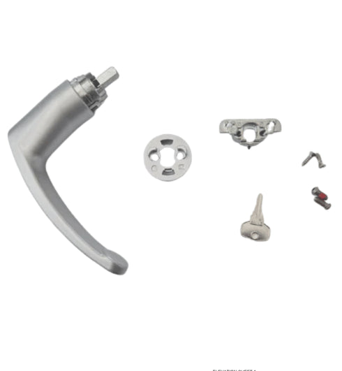 GENUINE KAWNEER tilt and turn handle with rosette, key and fixing