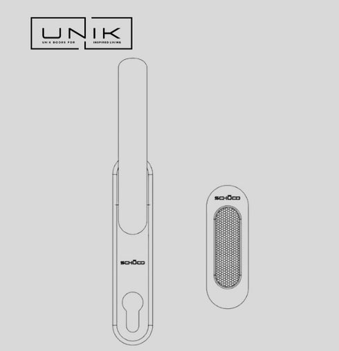 Schuco 276737 Handle for Sliding Doors Without cylinder with Silver Tray