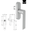 Schuco AWS Simply Smart Gear Handle 269509 – SILVER LS/RS