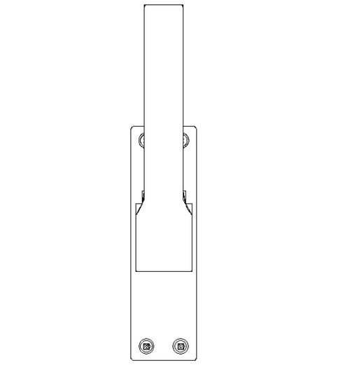 Line drawing of a door handle on a white background