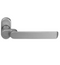 Silver door handle with lock on a white background