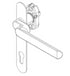 Door handle with lock mechanism on a white background
