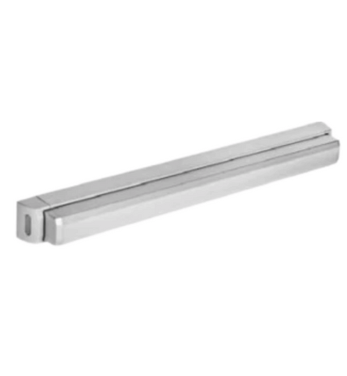 Metallic rectangular object on a white background