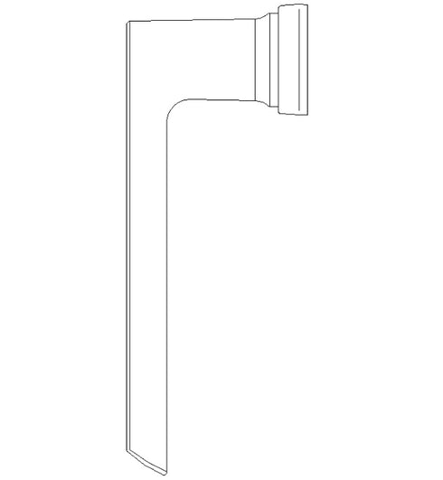 Line drawing of a door handle on a white background