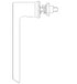 Line drawing of a shower valve and control handle on a white background