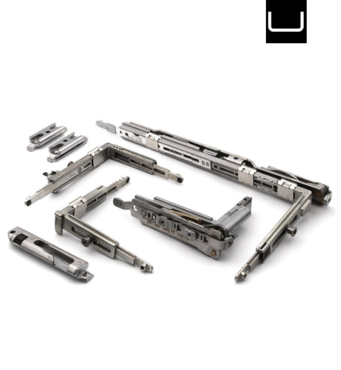 Complete Schuco 277146 DIN Right window hardware kit with 130kg weight capacity