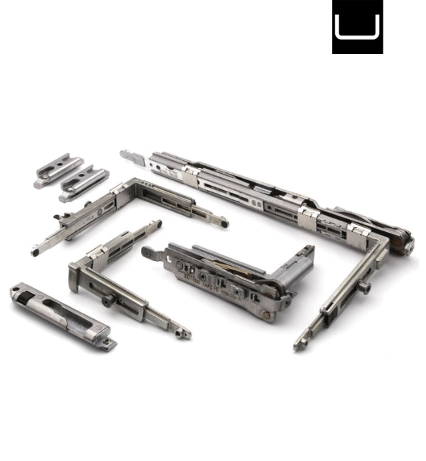Complete Schuco 277146 DIN Right window hardware kit with 130kg weight capacity