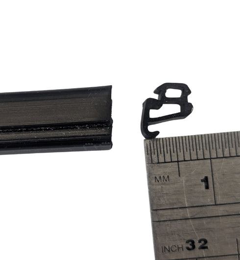 Contextual image showing the gasket installed in a typical Schuco window or curtain wall frame, demonstrating proper placement and fit within the aluminum extrusion channel