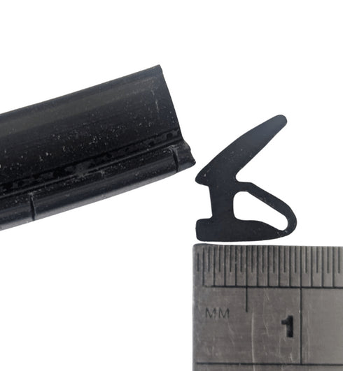 Contextual image showing the gasket installed in a typical Schuco window or curtain wall frame, demonstrating proper placement and fit within the aluminum extrusion channel