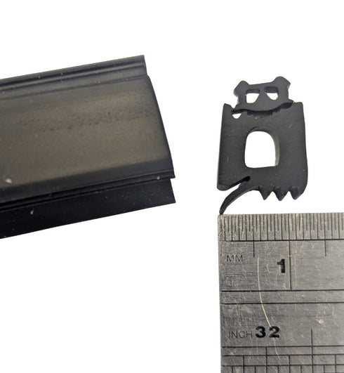 Contextual image showing the gasket installed in a typical Schuco window or curtain wall frame, demonstrating proper placement and fit within the aluminum extrusion channel