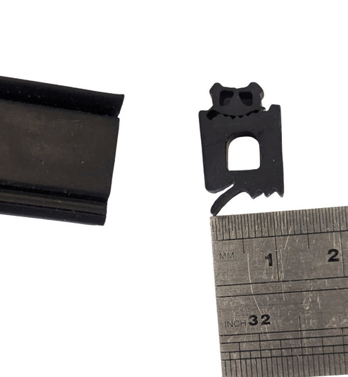 Contextual image showing the gasket installed in a typical Schuco window or curtain wall frame, demonstrating proper placement and fit within the aluminum extrusion channel