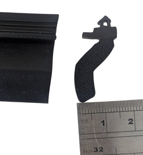 Contextual image showing the gasket installed in a typical Schuco window or curtain wall frame, demonstrating proper placement and fit within the aluminum extrusion channel