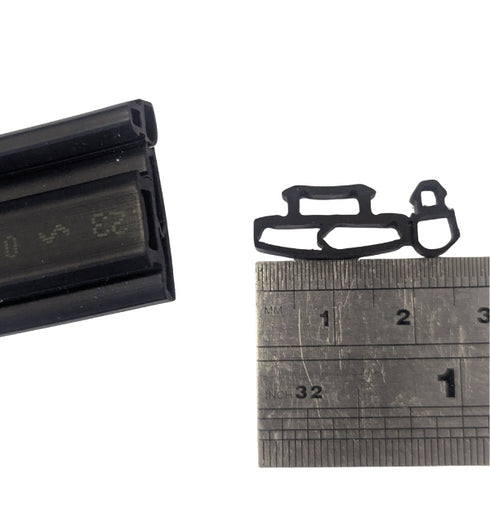 Contextual image showing the gasket installed in a typical Schuco window or curtain wall frame, demonstrating proper placement and fit within the aluminum extrusion channel