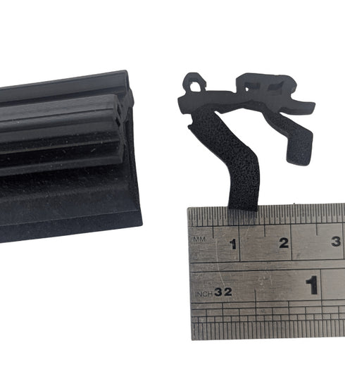 Contextual image showing the gasket installed in a typical Schuco window or curtain wall frame, demonstrating proper placement and fit within the aluminum extrusion channel