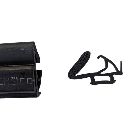 Contextual image showing the gasket installed in a typical Schuco window or curtain wall frame, demonstrating proper placement and fit within the aluminum extrusion channel