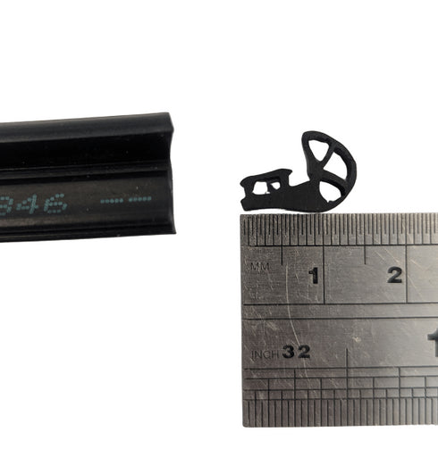 Contextual image showing the gasket installed in a typical Schuco window or curtain wall frame, demonstrating proper placement and fit within the aluminum extrusion channel