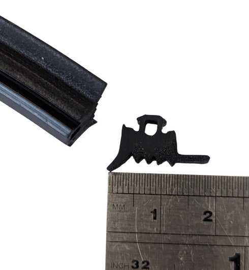 Contextual image showing the gasket installed in a typical Schuco window or curtain wall frame, demonstrating proper placement and fit within the aluminum extrusion channel