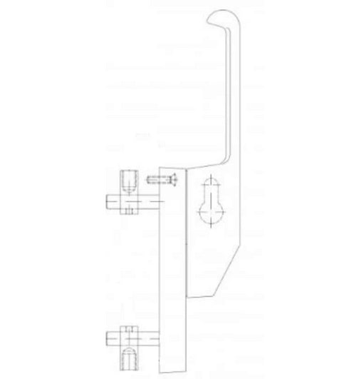 Technical drawing of a plumbing system with pipes and valves on a white background