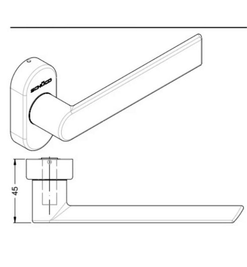 Schuco 240729 single lever door handle with return spring and 10mm spindle compatibility