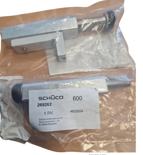 Schueco Shoot Bolt Lock 269262 with '75' marking, showing its locking mechanism