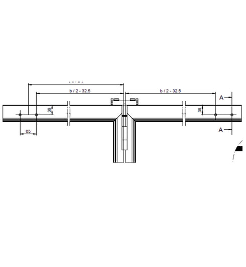 Technical drawing of a pipe fitting with dimensions labeled