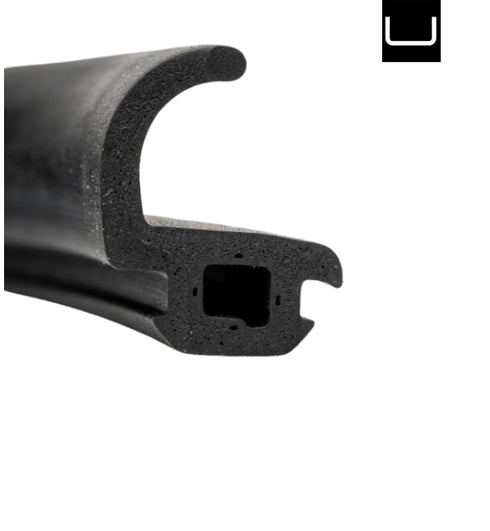 5-metre roll of black rubber wedge gasket for Schüco glazing systems.