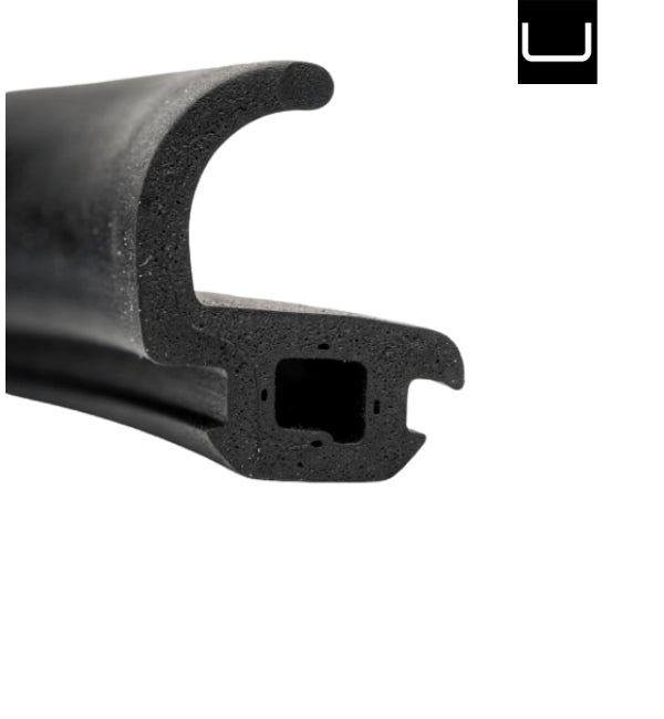 5-metre roll of black rubber wedge gasket for Schüco glazing systems.