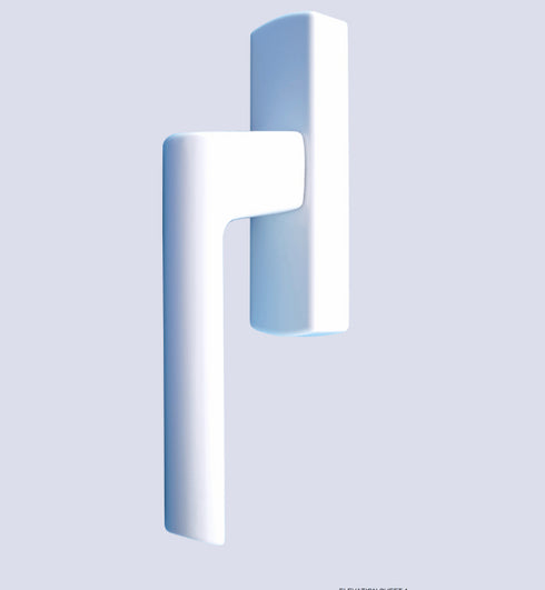 SIEGENIA SI-line LM Trafic handle in RAL9016 Traffic White for aluminium tilt and turn windows, with cover cap.