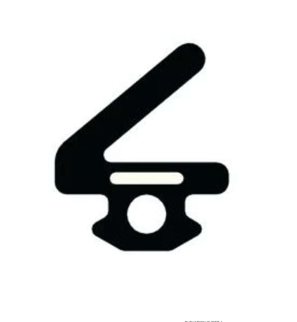 Smart ACET160 bifold door seal, showing its profile for Visofold 6000.