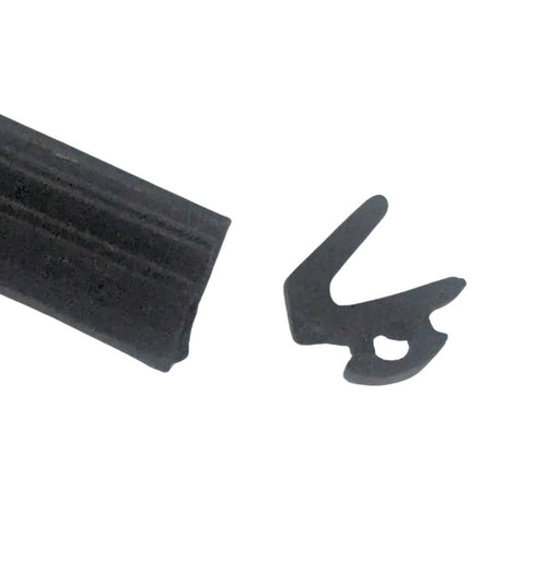 Close-up detail shot of the gasket's cross-sectional profile and texture, showing the precise dimensions and sealing surface design for architectural glazing applications