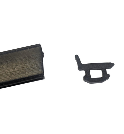 Close-up detail shot of the gasket's cross-sectional profile and texture, showing the precise dimensions and sealing surface design for architectural glazing applications