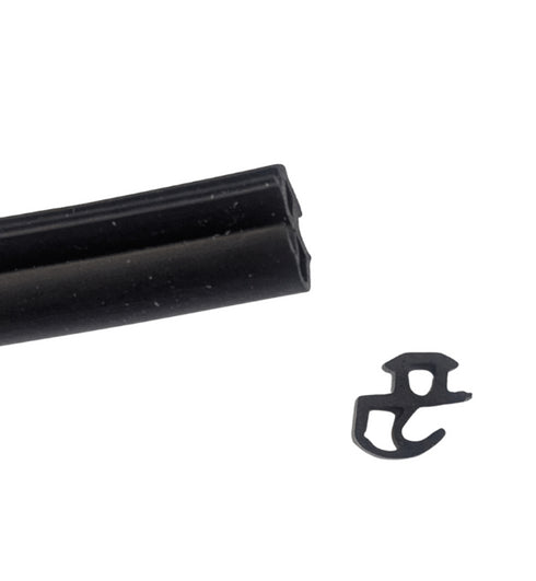 Close-up detail shot of the gasket's cross-sectional profile and texture, showing the precise dimensions and sealing surface design for architectural glazing applications