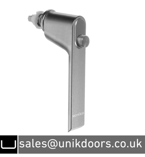Schuco 247294 Security Window Handle with Push Button Lock in Stainless Steel