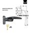 WINLOCK 8mm Spindle Inline windows handle-Universal for aluminum and upvc-BLACK- RIGHT hand