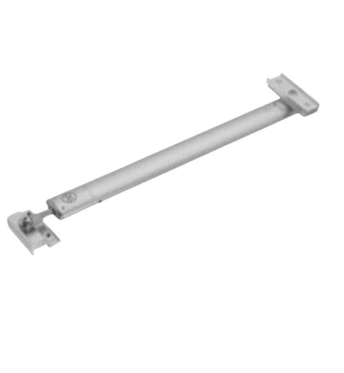 Metal door closer on a white background