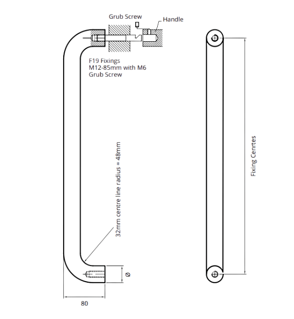 Impressionist 01 Straight D Pull Handle - 32mm Diameter | Alpro ...
