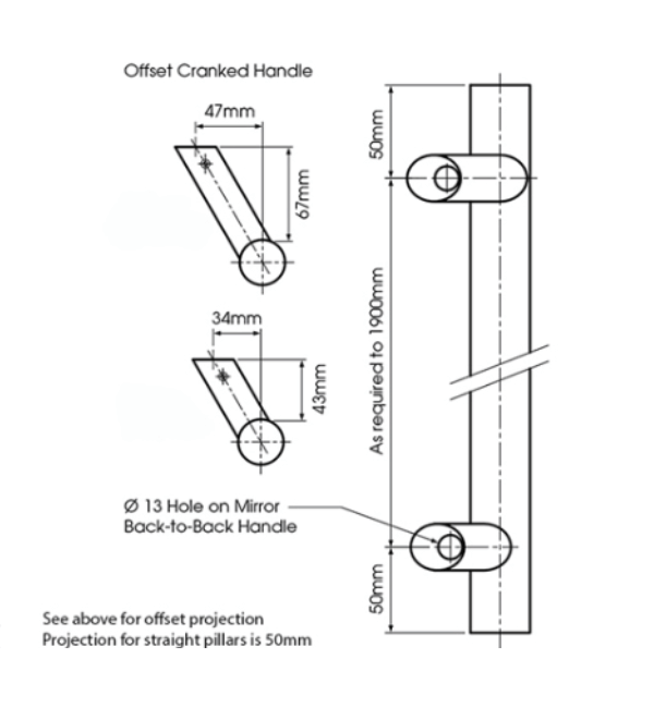 Alpro Architectural Handles - Functional 98 Series Standard Projection ...