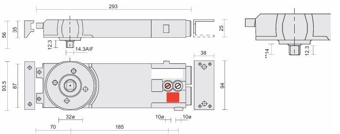Axim Concealed Overhead Transom Closer TC 8800 Series- ACT8802010 ...